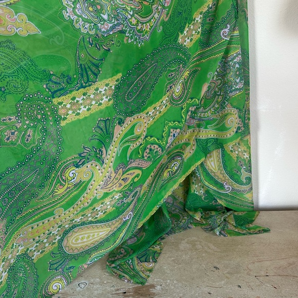 Soma Green Chiffon Scarf-Hem Cover-Up Dress - Picture 12 of 13